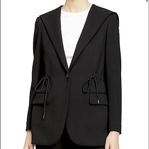 Theory Womens Hooded Draped Jacket